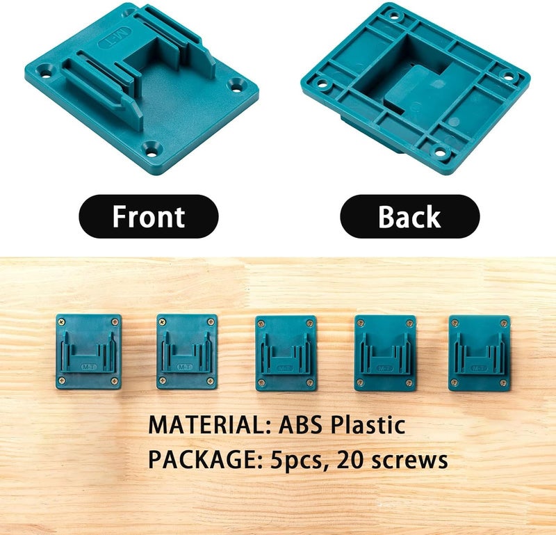 Crivnhar Tool Drill Mount Holder Compatible for Makita 18V Li-ion Drills, Heavy Duty ABS Tools Wall Dock Hanger for Garage, Workshop, Work Truck, 40 Screws, 10 Packs (No Tool) - Image 3